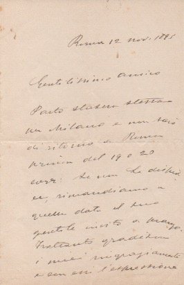 Lettera autografa firmata inviata ad un amico.