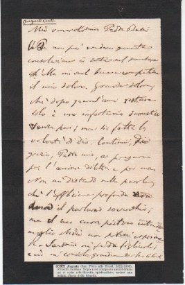 Lettera autografa firmata inviata ad un sacerdote.