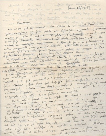 Lettera autografa firmata inviata al poeta e giornalista Enzo Fabiani. …