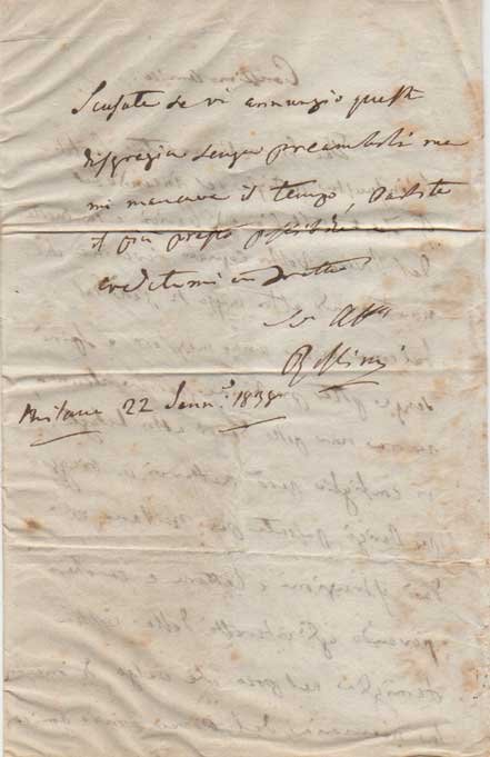 Lettera autografa firmata inviata all’Avv. Andrea Cipriano Ghedini. Datata 22 …