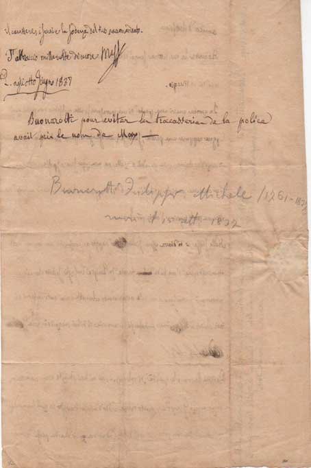 Lettera autografa firmata “Mag”, datata 8 giugno 1837 - Parigi, …