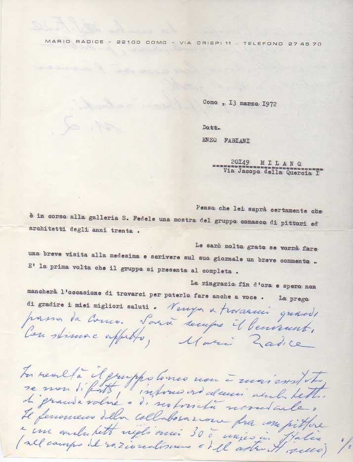 Lettera dattiloscritta con una lunga annotazione e firma autografa inviata …