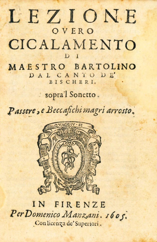 Lezione overo cicalamento di Maestro Bartolino dal canto de’ Bischeri …