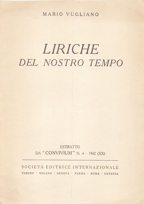 Liriche del nostro tempo