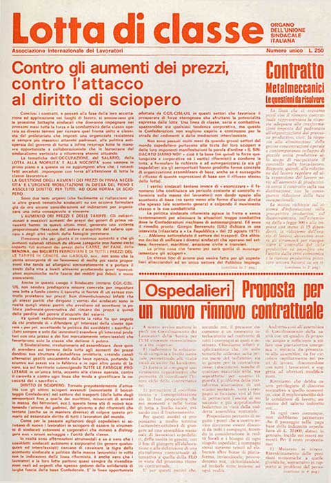 Lotta di classe. Organo dell’unione sindacale italiana