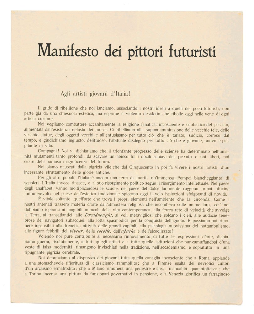 Manifesto dei pittori futuristi