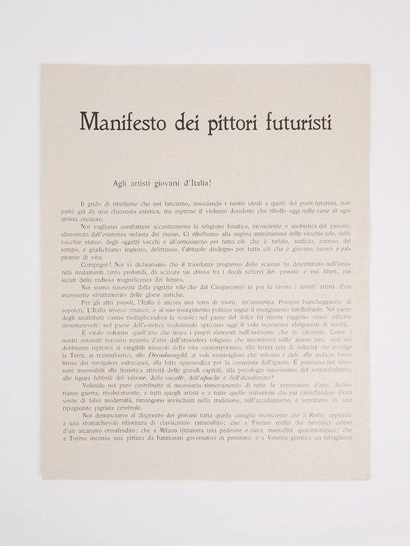 Manifesto dei pittori futuristi