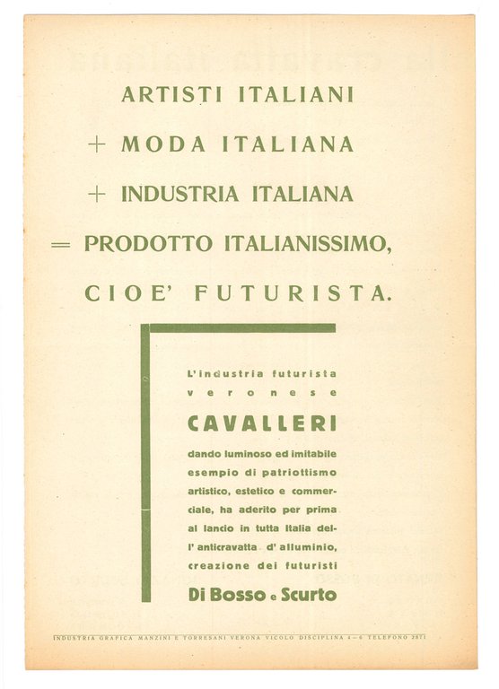 Manifesto futurista sulla cravatta italiana