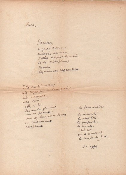 Manoscritto autografo non firmato. Non datato.