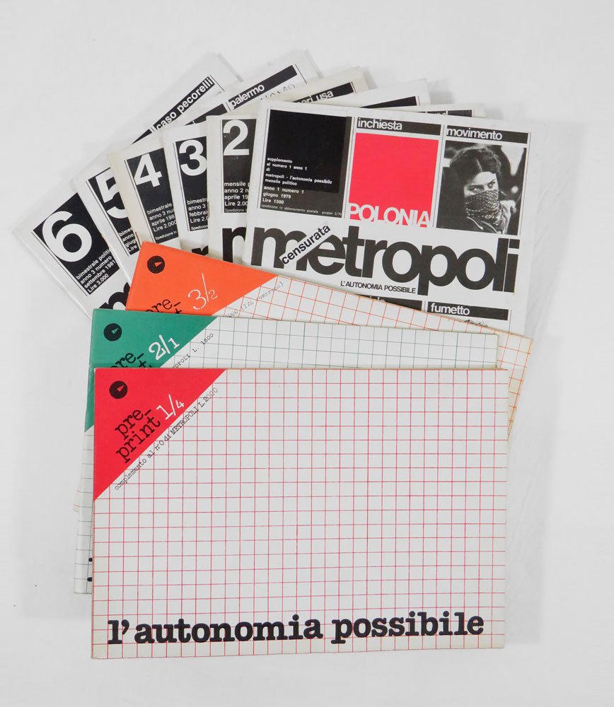 Metropoli. L’autonomia possibile. Mensile politico [poi: Bimestrale]. [Completo di:] Pre-print. …