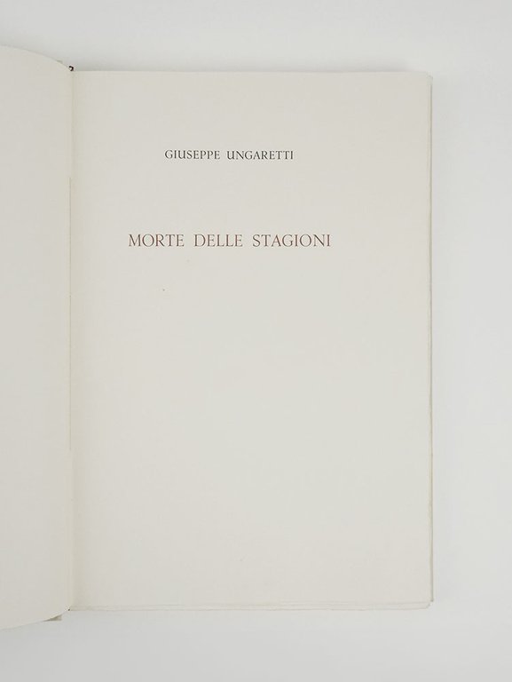 Morte delle stagioni. Illustrata da disegni di Giacomo Manzù