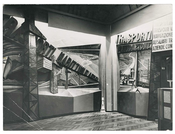 “Mostra della Rivoluzione Fascista una parete della Sala delle Realizzazioni …