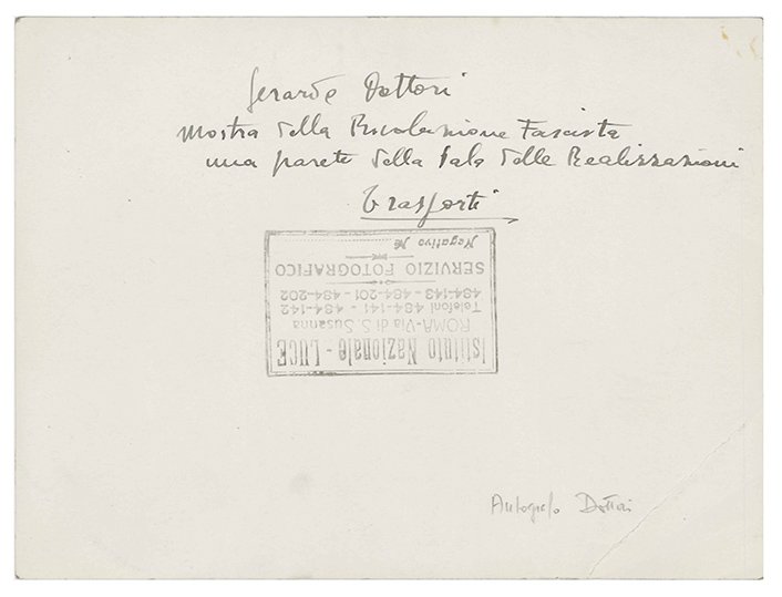 “Mostra della Rivoluzione Fascista una parete della Sala delle Realizzazioni …