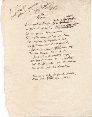 Nozze [Abbozzo di un testo poetico in rima autografo non …