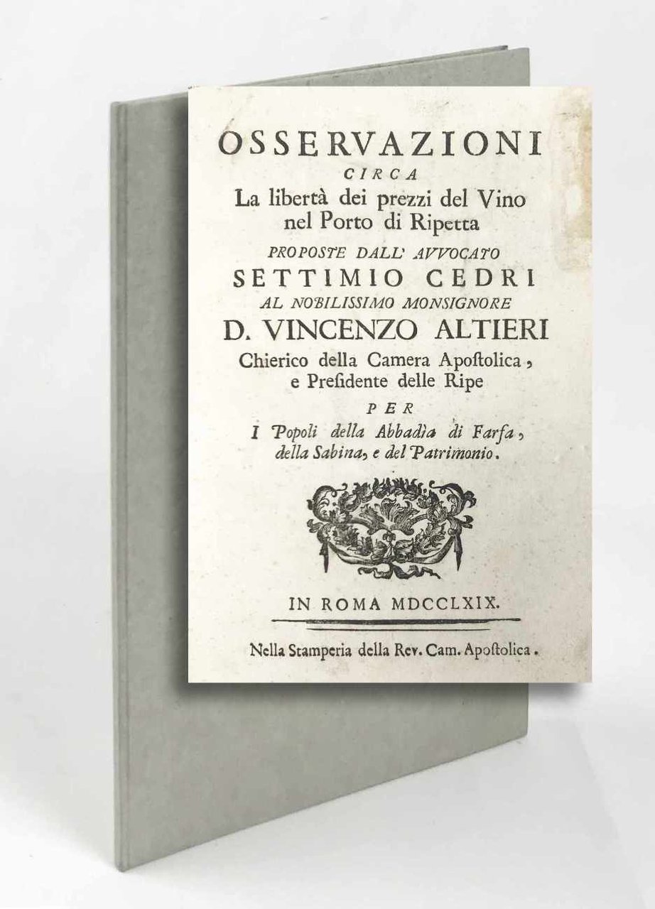 Osservazioni circa la libertà dei prezzi del vino nel porto …