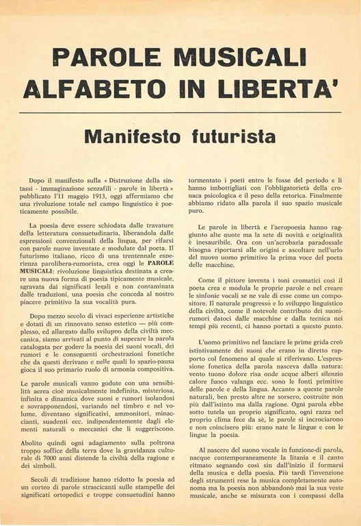 Parole musicali. Alfabeto in libertà