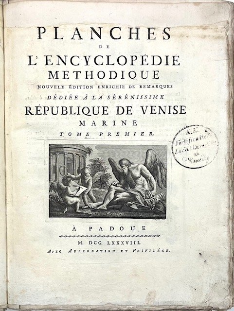 Planches de l’Encyclopédie méthodique [.] dédiée à la Sérénissime République … | Immagine principale