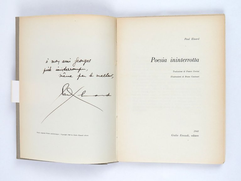 Poesia ininterrotta [Poèsie ininterrompue]. Traduzione di Franco Fortini. Illustrazioni di …