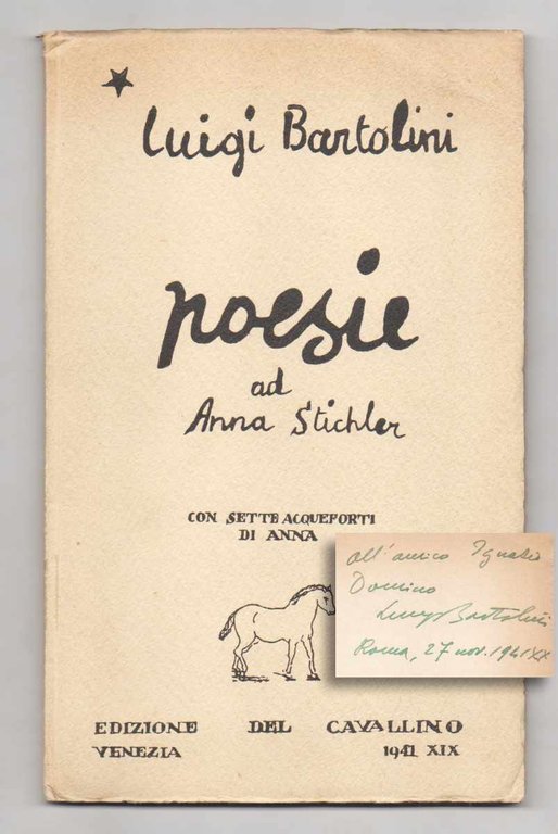 Poesie ad Anna Stickler con sette acqueforti di Anna