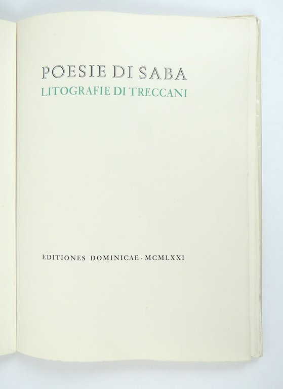 Poesie di Saba. Litografie di Treccani [in copertina: «Saba & …