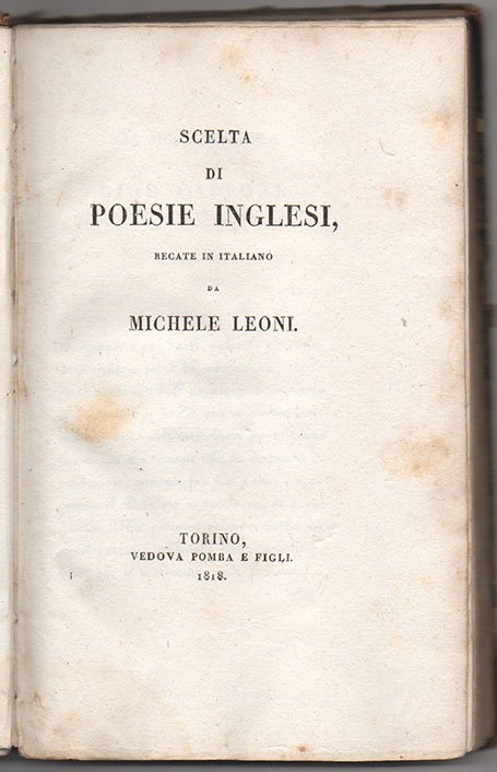 Poesie inglesi recate in italiano