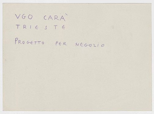 “Progetto per negozio [didascalia verso; altrimenti nota come: Plastico per …