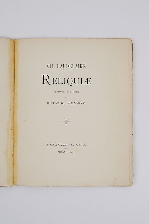 Reliquiae. Traduzione e note di Riccardo Sonzogno