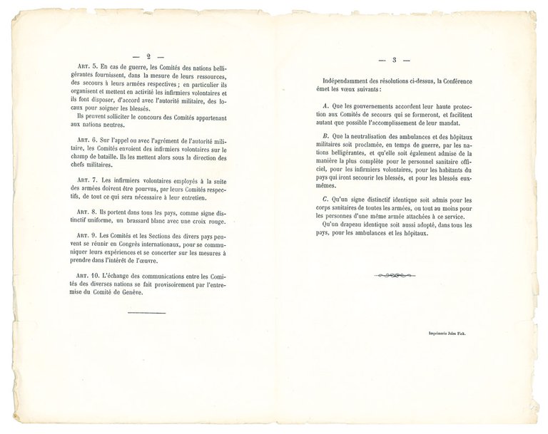Résolutions de la conférence internationale de Genève [1863]