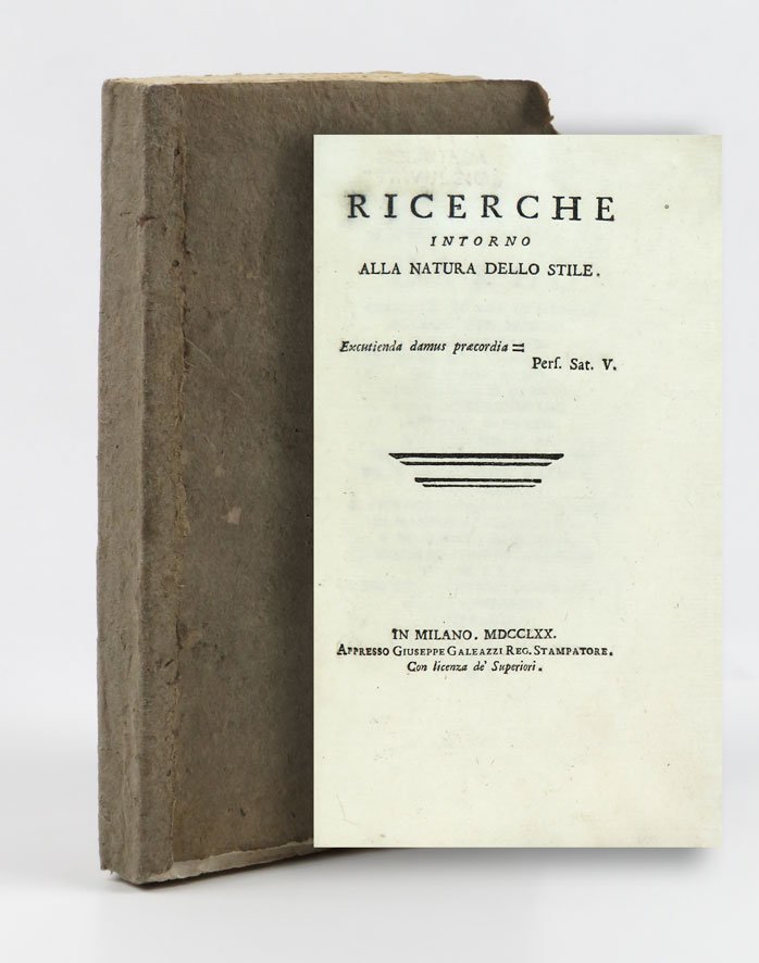 Ricerche intorno alla natura dello stile [BROSSURA]