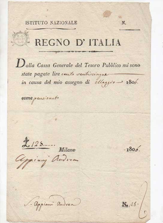 Ricevuta a stampa con firma autografa