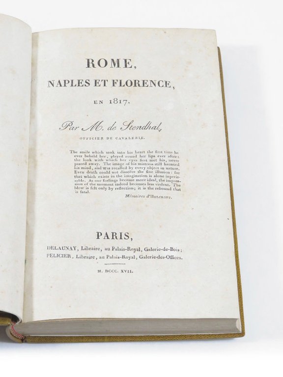 Rome, Naples et Florence, en 1817. Par M. de Stendhal, …