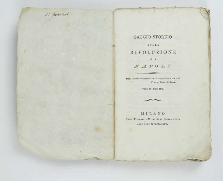 Saggio storico sulla rivoluzione di Napoli [BROSSURA ORIGINALE]