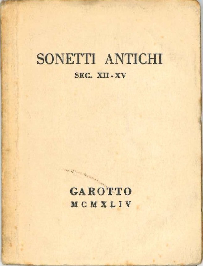 Sonetti antichi sec.XII-XV. | Immagine principale
