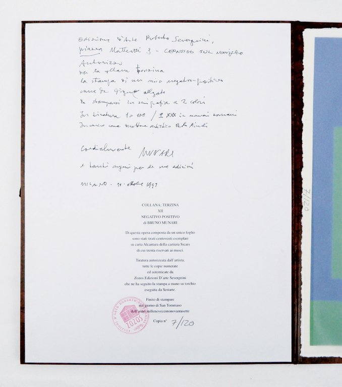 TERZINA XII | NEGATIVO - POSITIVO | di BRUNO MUNARI | Immagine Gallery 3