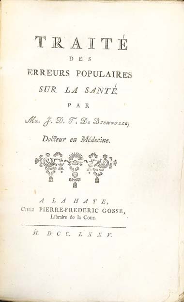 Traité des Erreurs Populaires sur la Santé