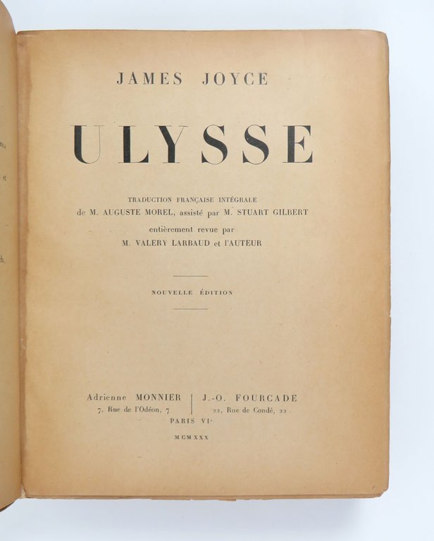 Ulysse. Traduction française intégrale de M. Auguste Morel, assisté par …