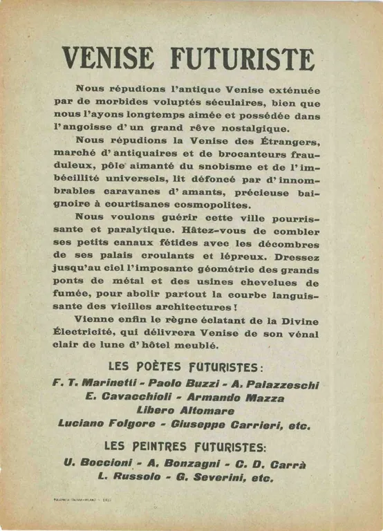 Venise futuriste [VOLANTINO]