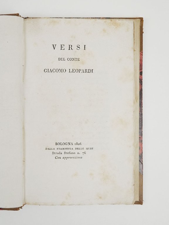 Versi del conte Giacomo Leopardi