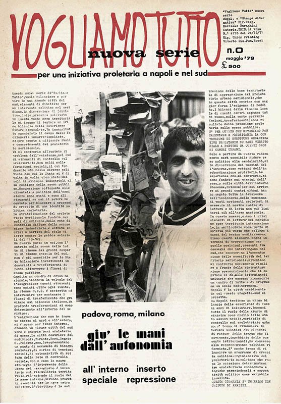 Vogliamo tutto. Nuova Serie. Per una iniziativa proletaria a Napoli …