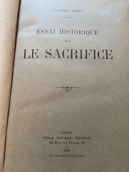 Essai Historique sur le Sacrifice | Immagine Gallery 2