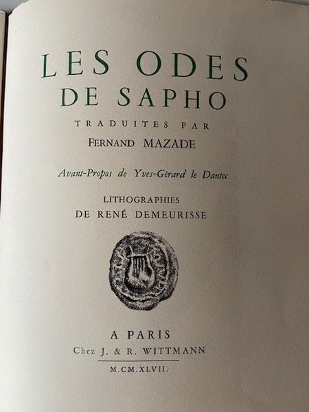 Les Odes de Sapho