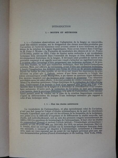 La Formation du Vocabulaire de l'Aviation. Thèse pour le Doctorat …