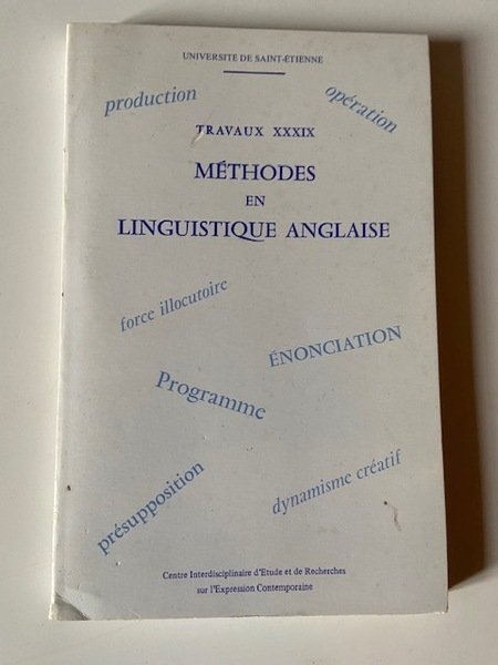 Méthodes en Linguistique Anglaise