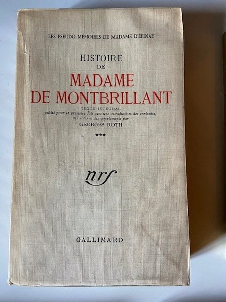 Histoire de Madame de Montbrillant - Les Pseudo-Mémoires de Madame …