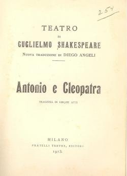 SHAKESPEARE William - Antonio e Cleopatra - 1913