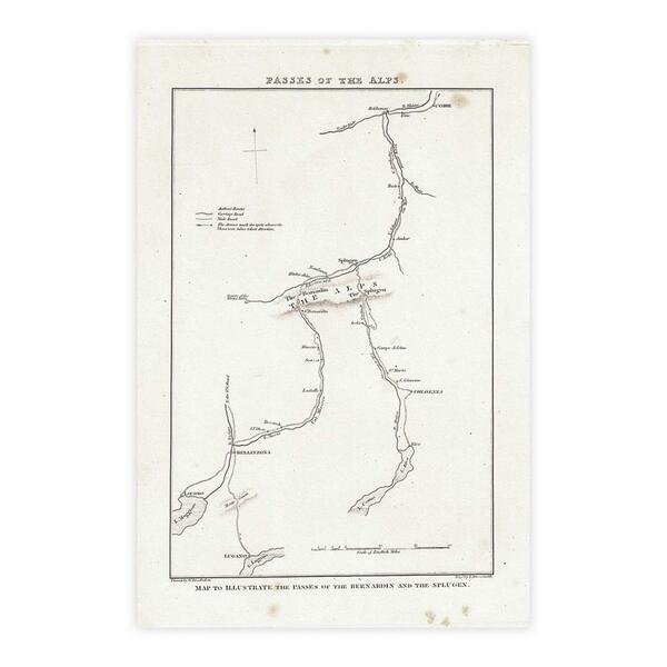 Map to illustrate the passes of the Bernardin and the …