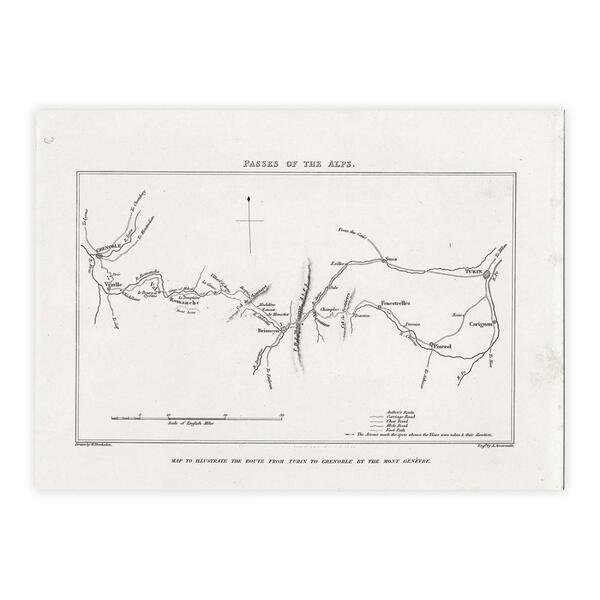 Passes of the Alps - map to illustrate the route …