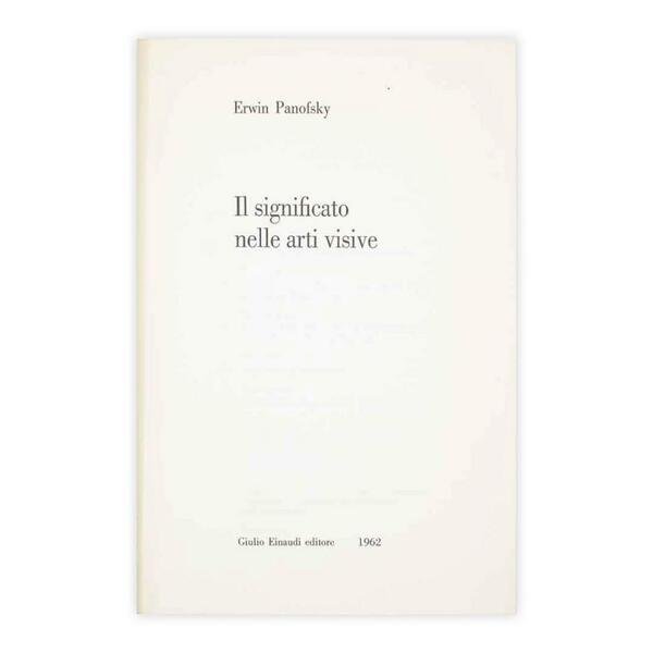 Erwin Panofsky - Il significato nelle arte visive