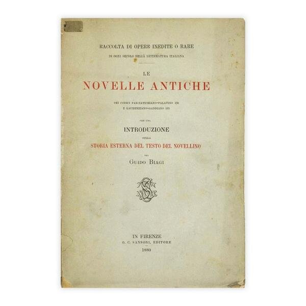 Opere inedite o rare - Le Novelle antiche