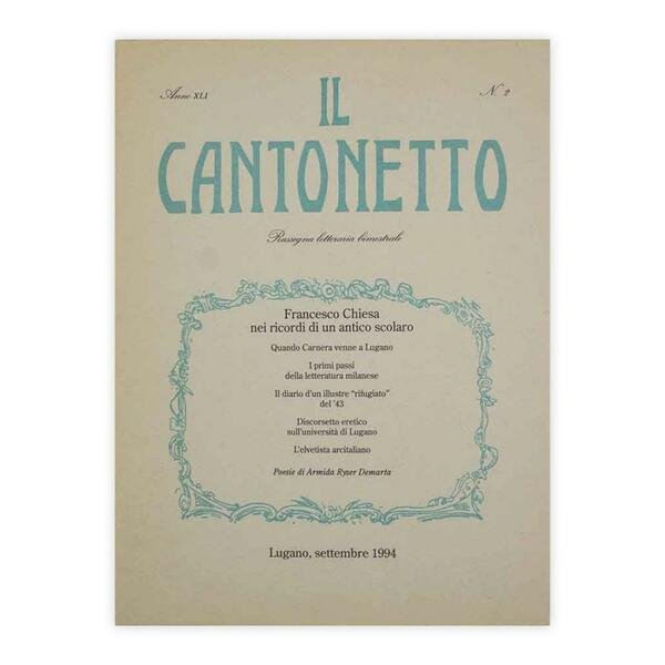 Il Cantonetto - Lugano, Settembre 1994 - Numero 2 Anno …